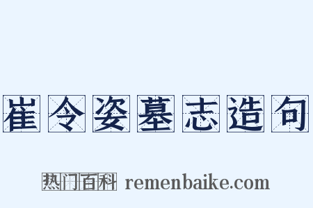 崔令姿墓志造句是什么意思的图片